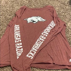 Arkansas Razorback heather red long sleeve shirt
